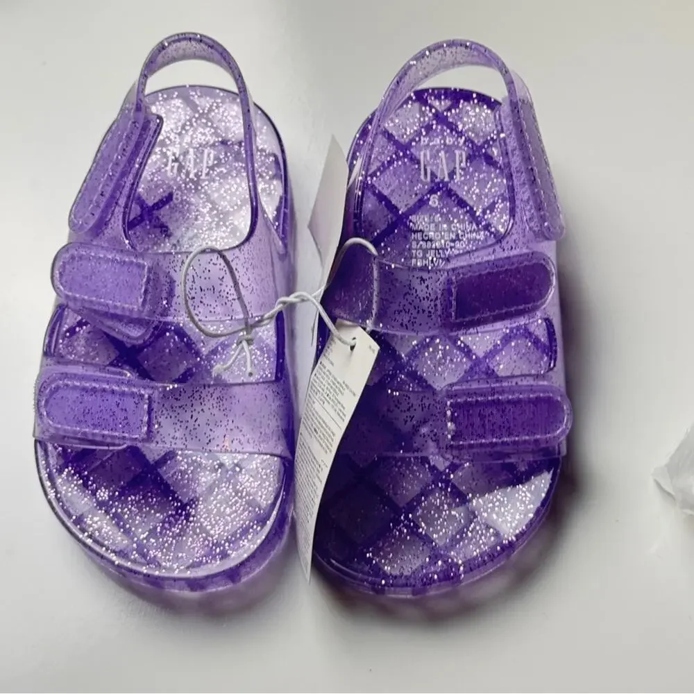 Baby Gap Toddler Sparkle Jelly Sandals Fresh Purple Lavender Sparkle Sz 6